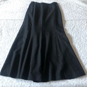 Vintage Beverly Page Elegant Black A-Line Maxi Skirt with Pleats Size Vtg 16